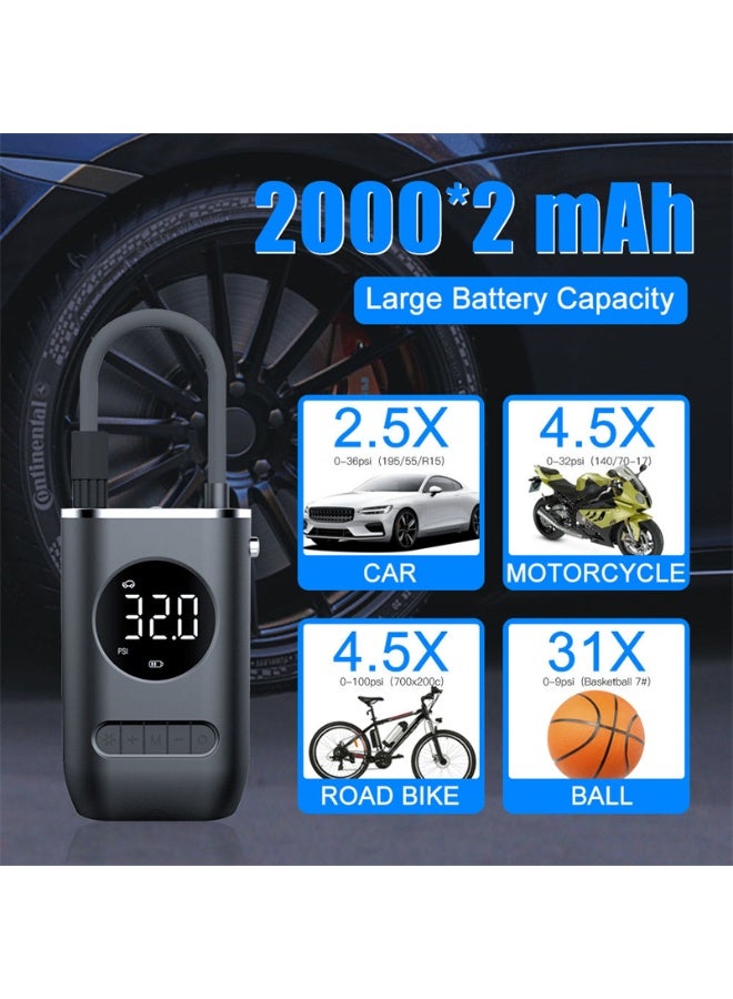 زيسكوير ضاغط هواء محمول عالي الطاقة لإطارات السيارات والدراجات النارية والهوائية - مضخة هواء رقمية ذكية - Image 4